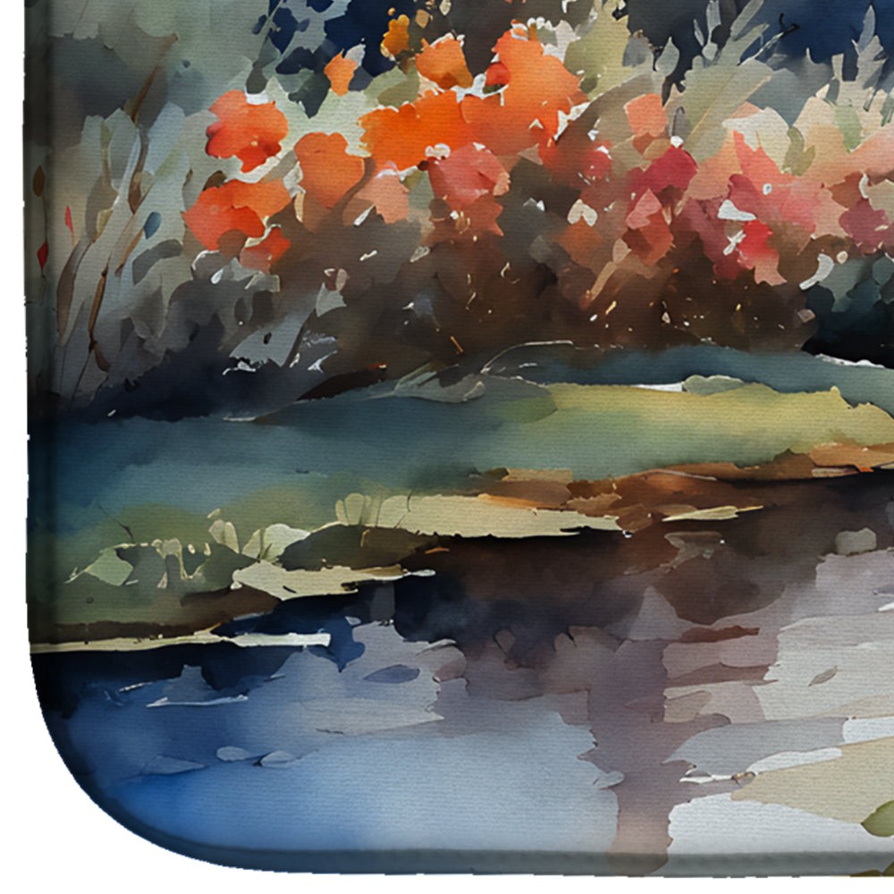 Caroline's Treasures Black Swan Dish Drying Mat