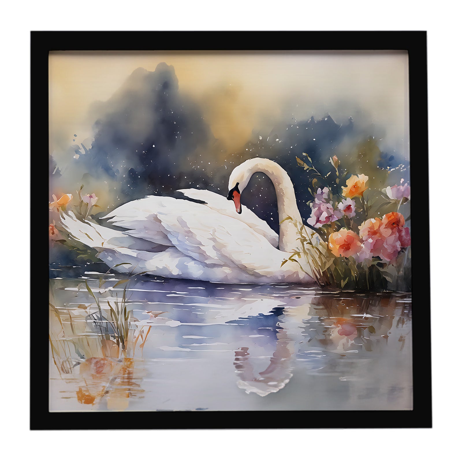 Caroline's Treasures Swan Framed Metal Print