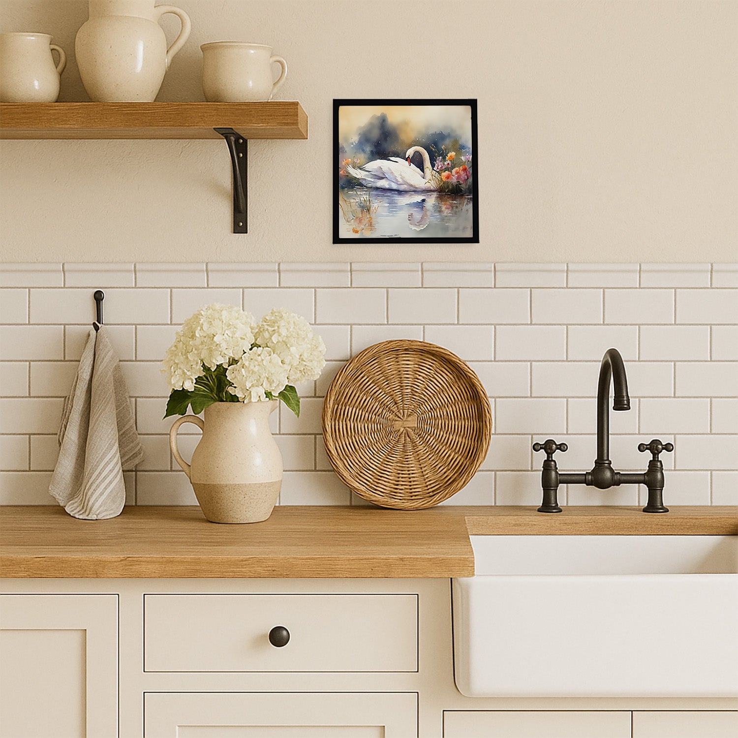 Caroline's Treasures Swan Framed Metal Print