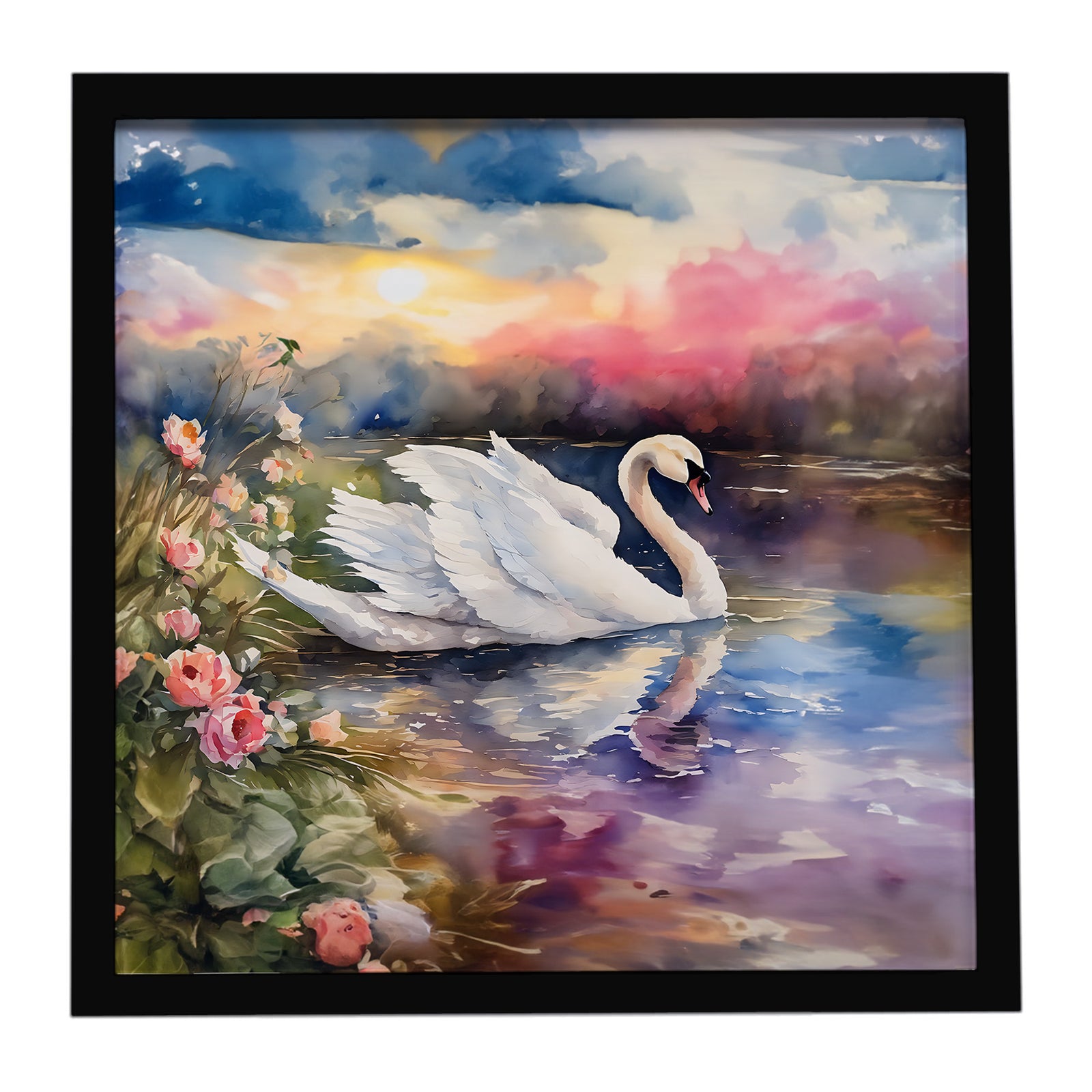 Caroline's Treasures Swan Framed Metal Print