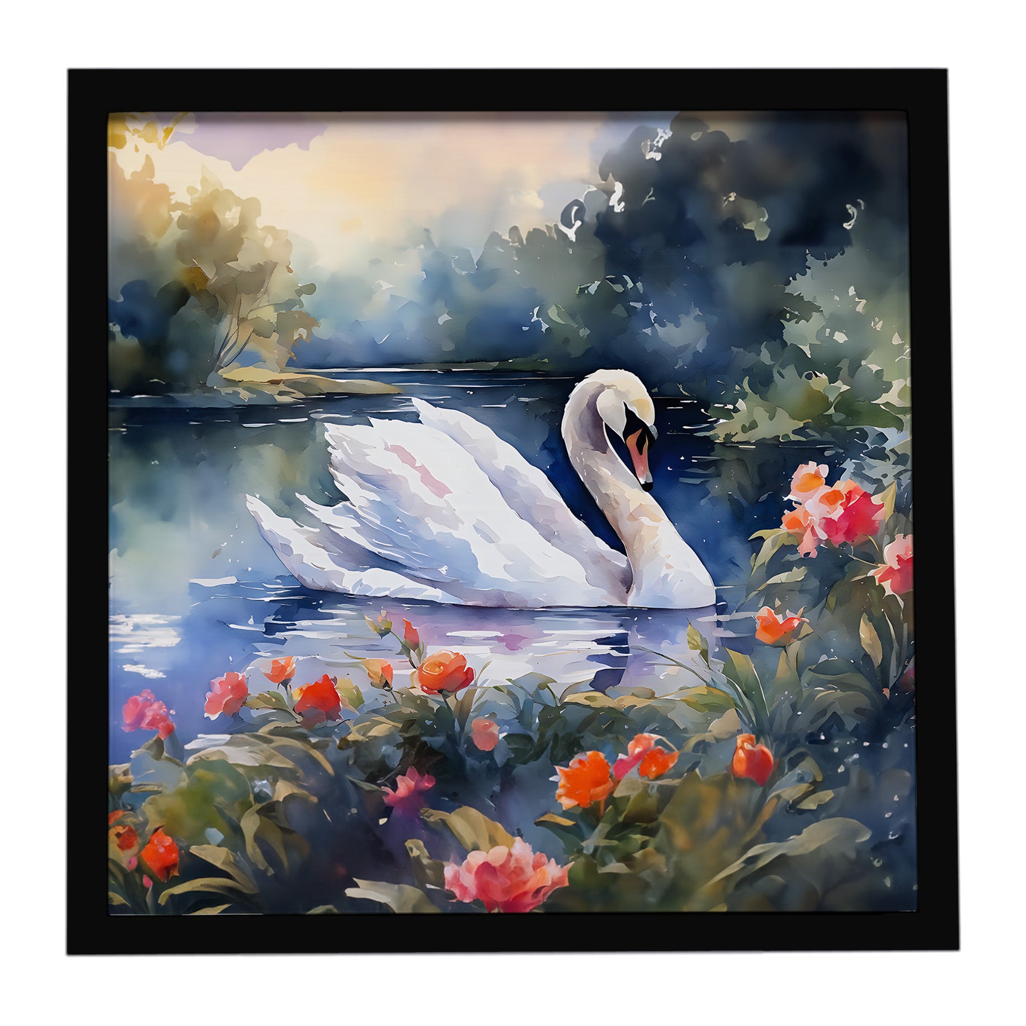 Caroline's Treasures Swan Framed Metal Print