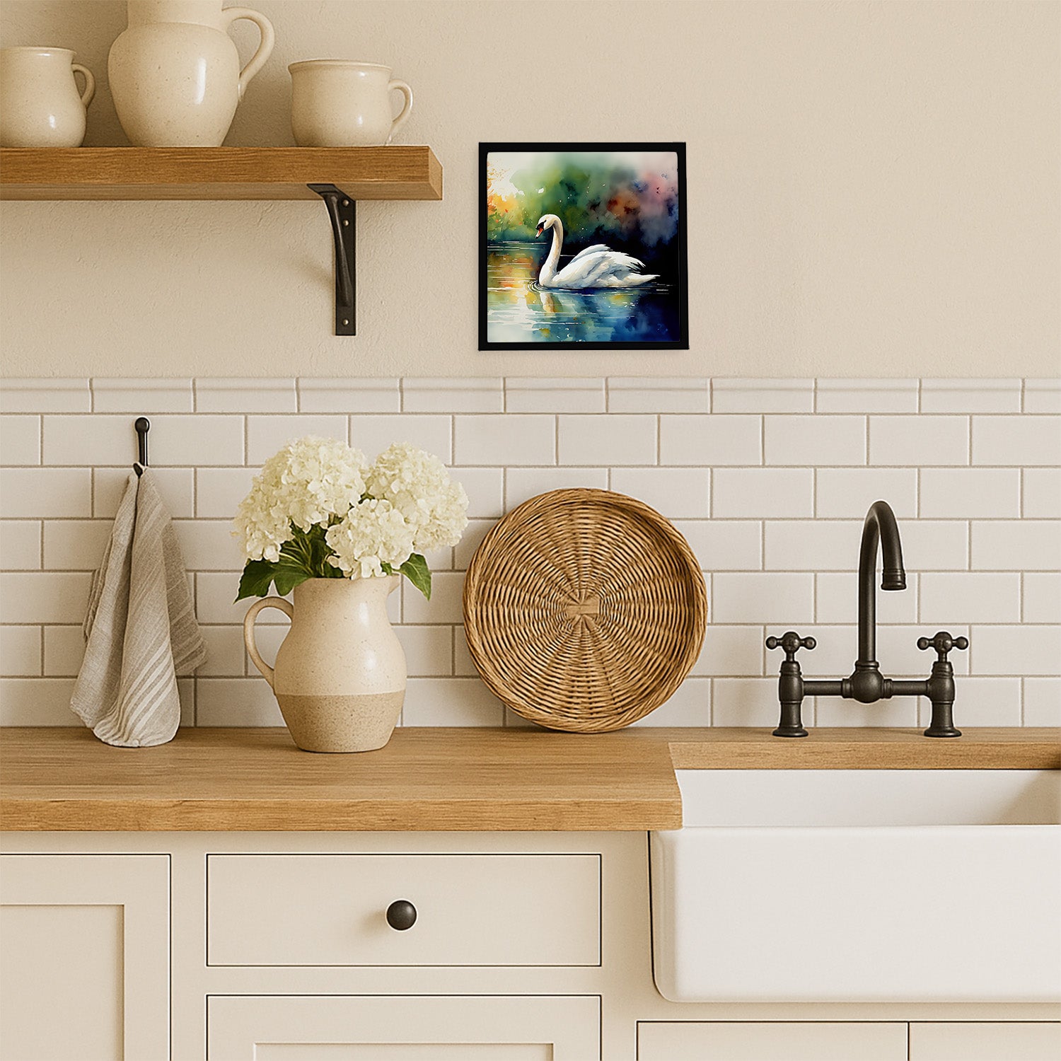 Caroline's Treasures Swan Framed Metal Print