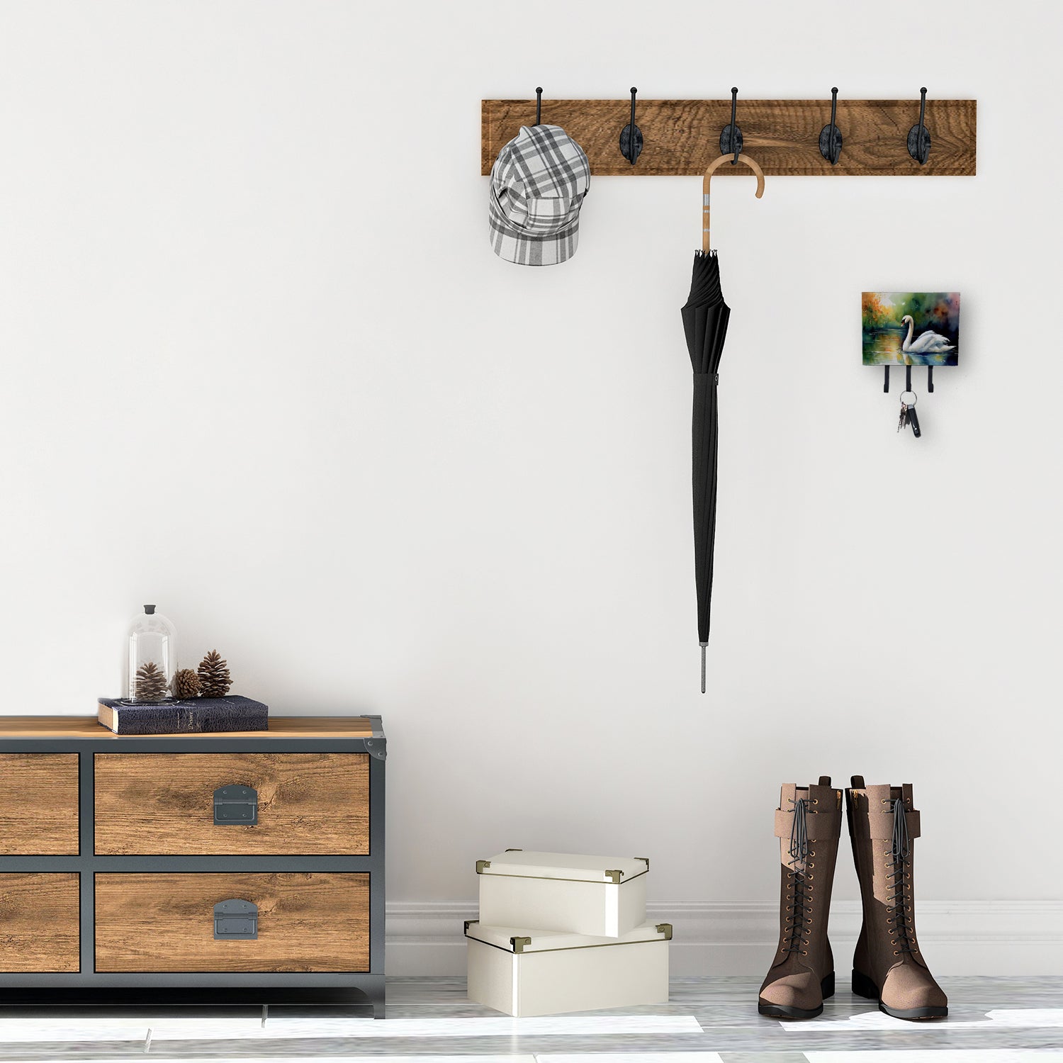 Caroline's Treasures Swan Leash or Key Holder