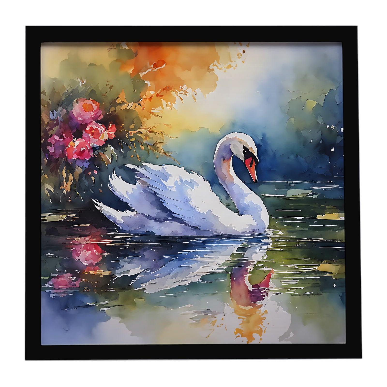 Caroline's Treasures Swan Framed Metal Print