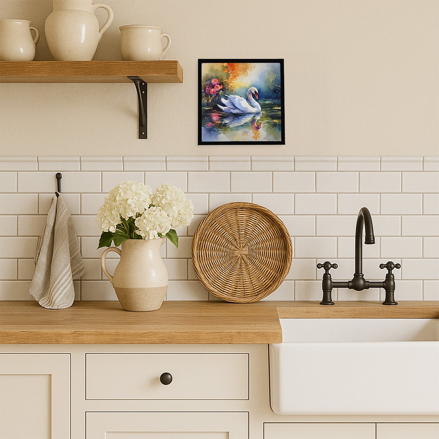 Caroline's Treasures Swan Framed Metal Print