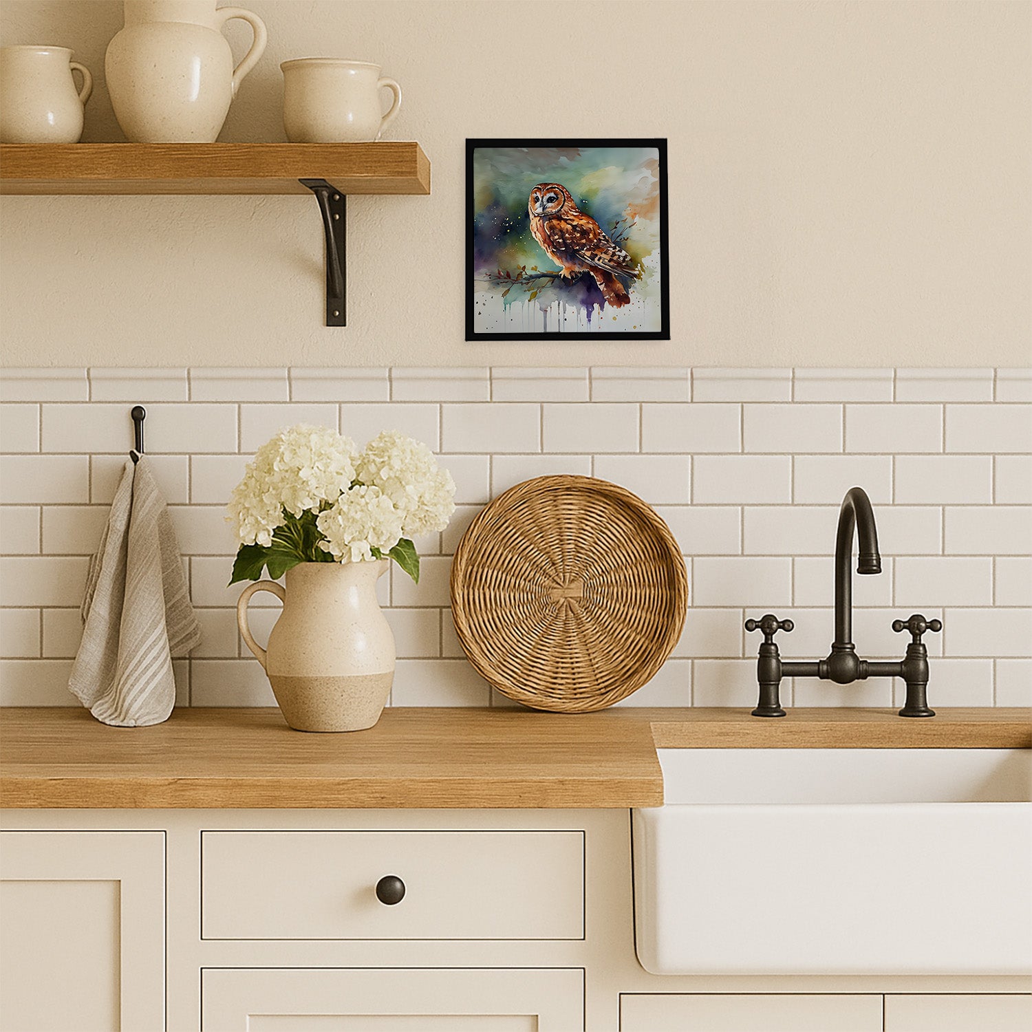 Caroline's Treasures Tawny Owl Framed Metal Print