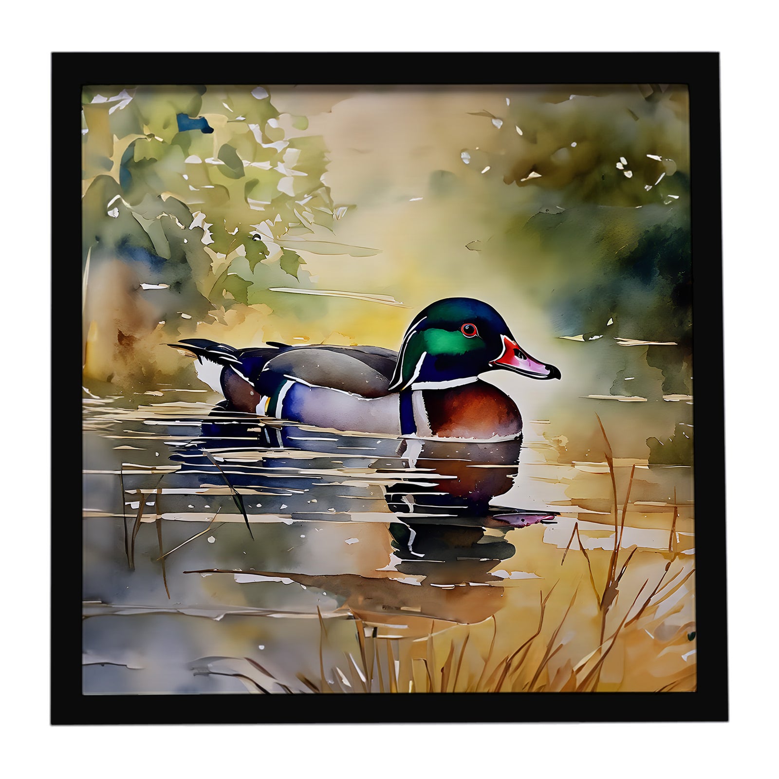 Caroline's Treasures Wood Duck Framed Metal Print