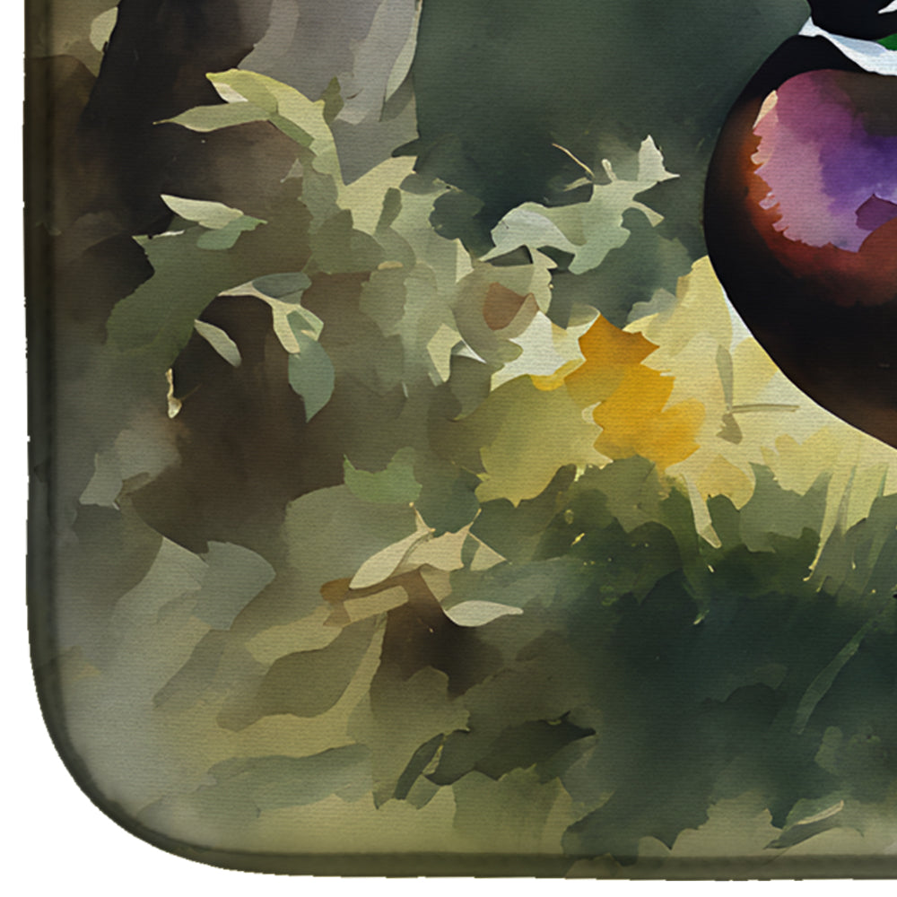 Caroline's Treasures Wood Duck Dish Drying Mat