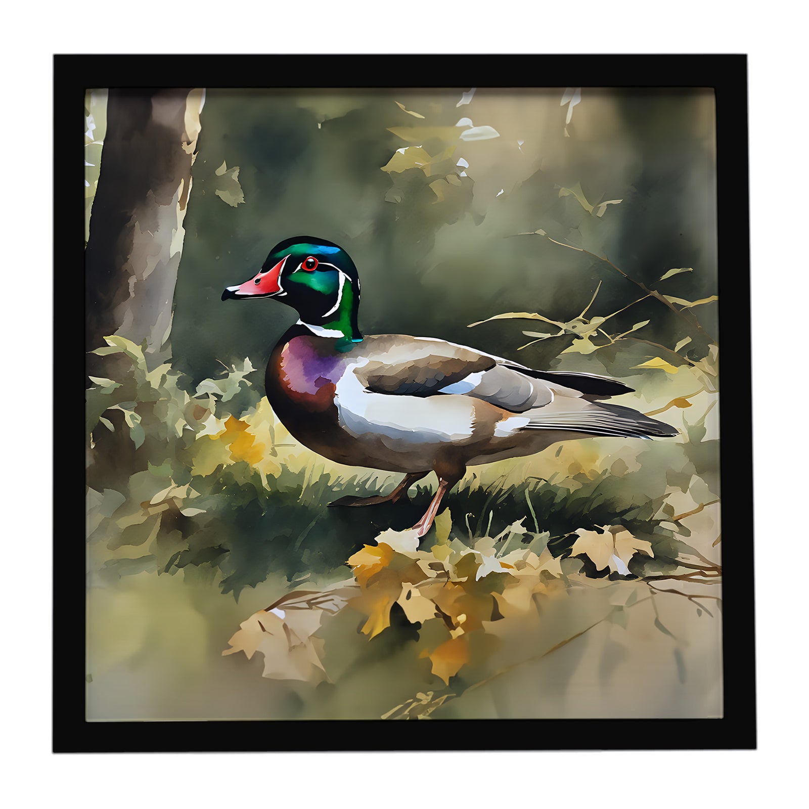 Caroline's Treasures Wood Duck Framed Metal Print