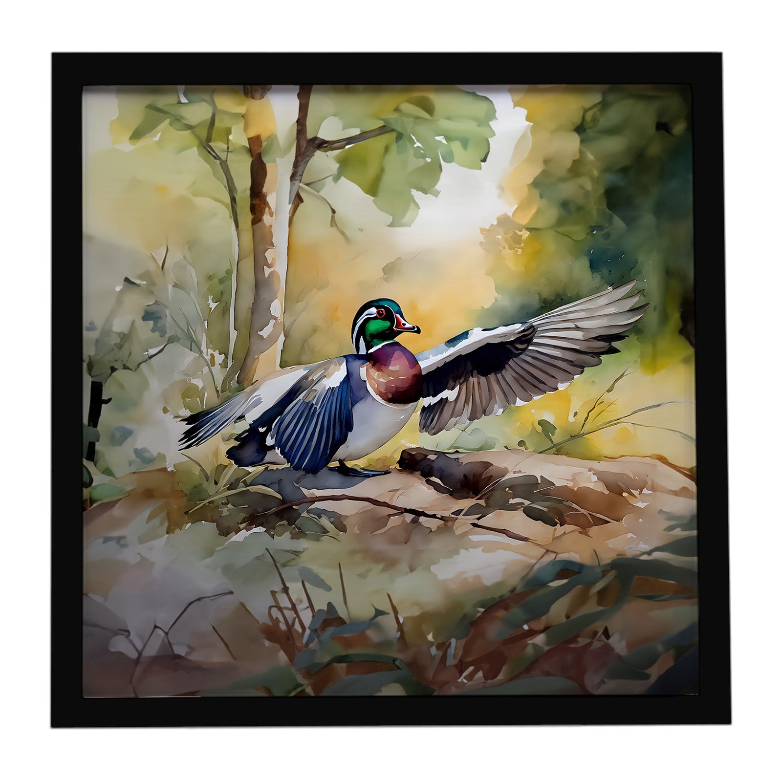 Caroline's Treasures Wood Duck Framed Metal Print