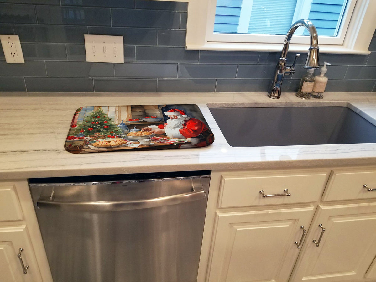 Caroline's Treasures Cookies with Santa Claus Dish Drying Mat
