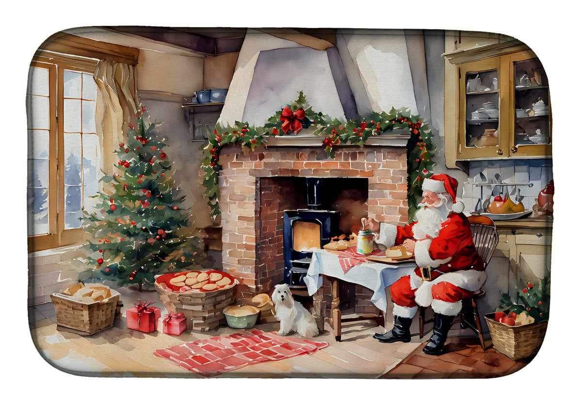 Caroline's Treasures Cookies with Santa Claus Dish Drying Mat