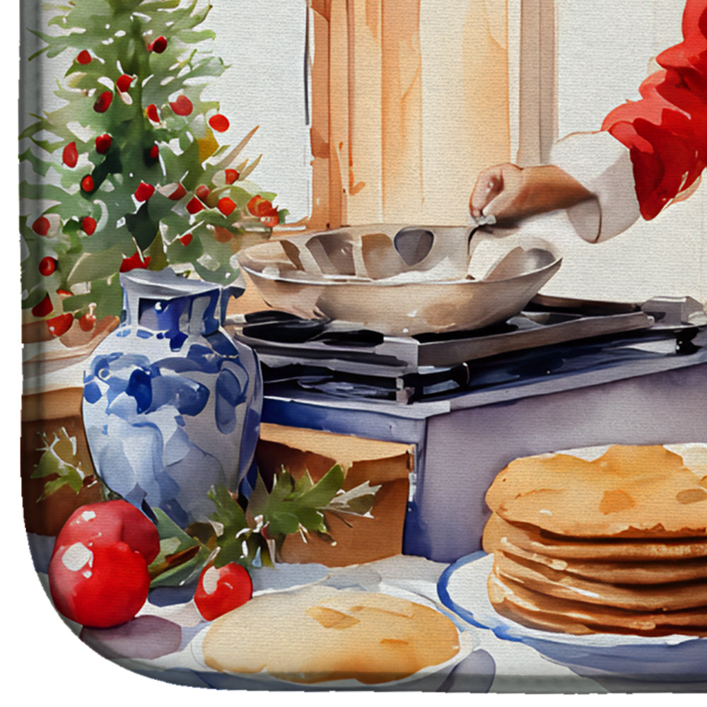 Caroline's Treasures Cookies with Santa Claus Babbo Natale Dish Drying Mat