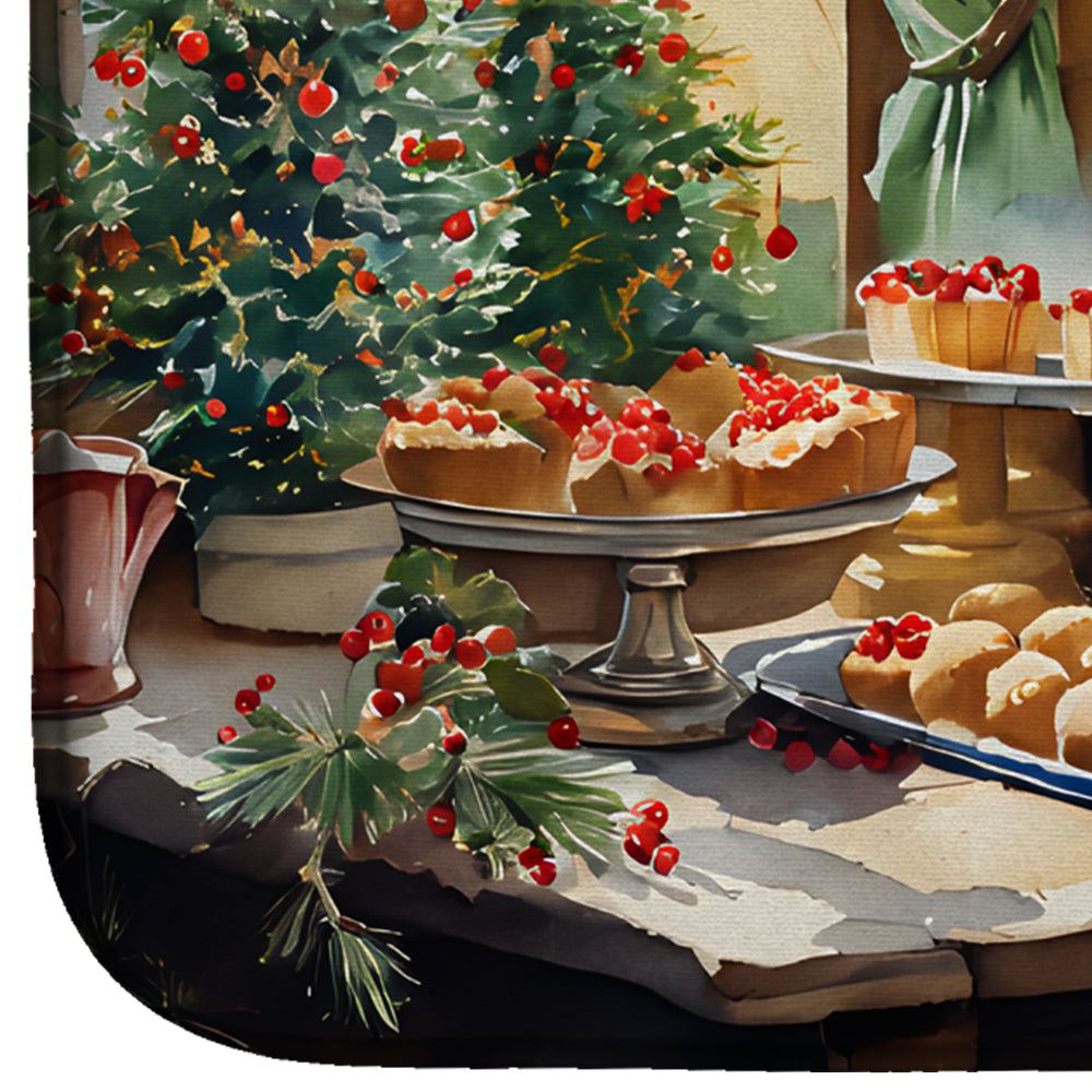 Caroline's Treasures Cookies with Santa Claus Dish Drying Mat