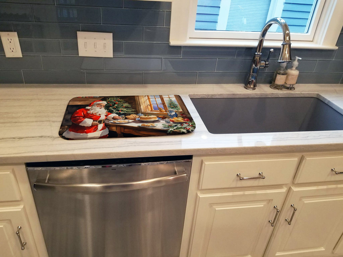 Caroline's Treasures Cookies with Santa Claus Dish Drying Mat