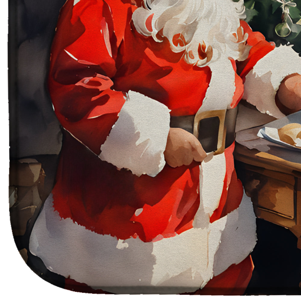 Caroline's Treasures Cookies with Santa Claus Dish Drying Mat