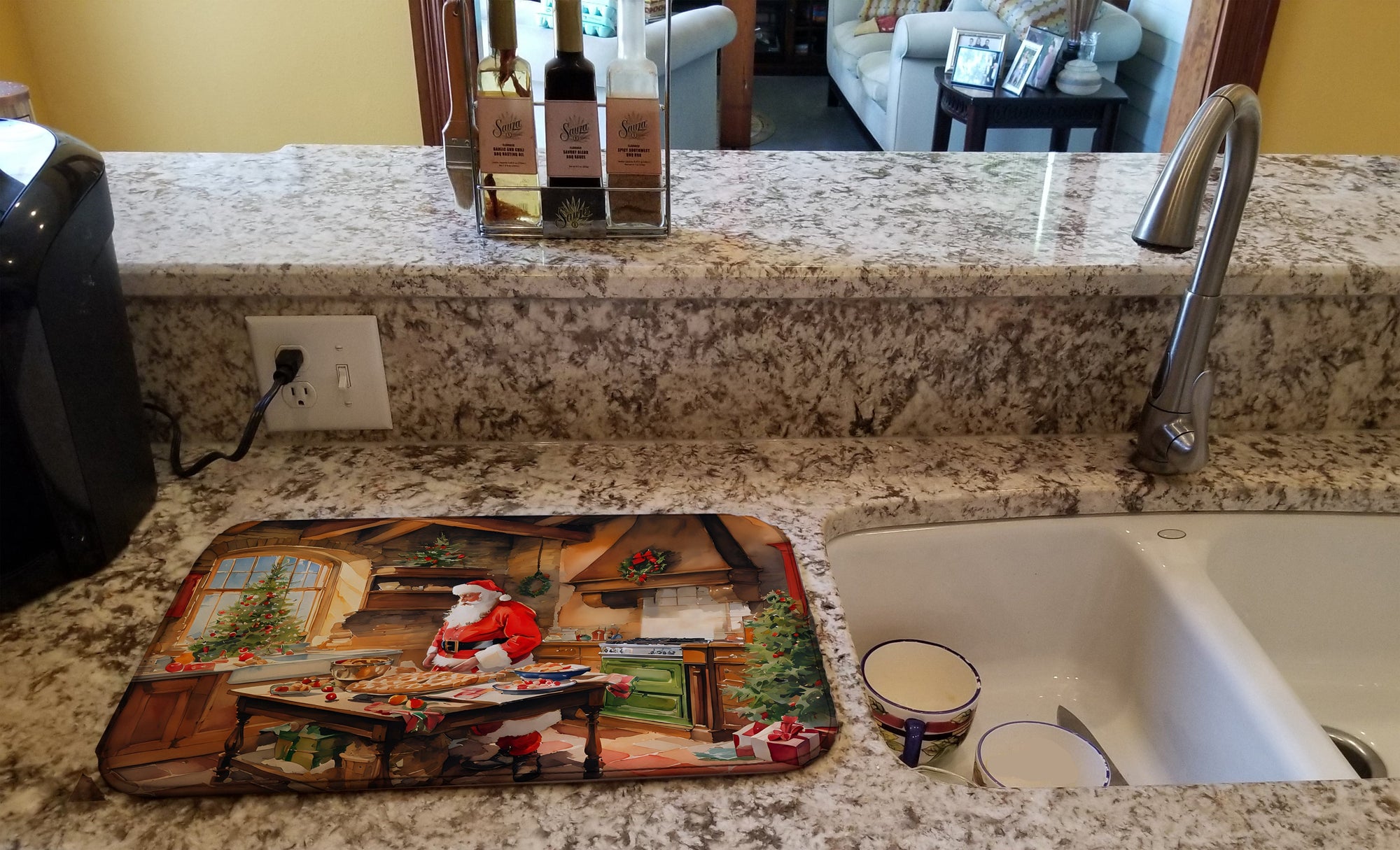 Caroline's Treasures Cookies with Santa Claus Father Christmas Dish Drying Mat