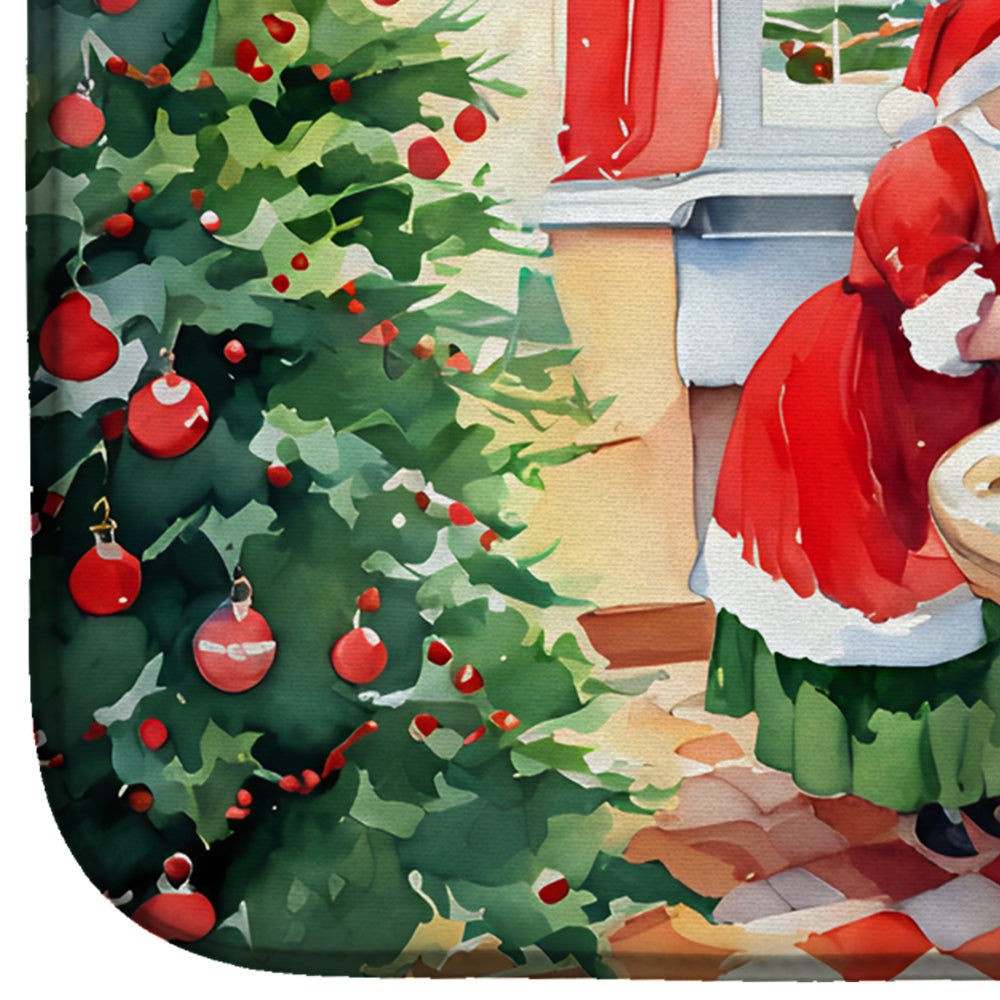 Caroline's Treasures Cookies with Santa Claus Mrs. Claus Dish Drying Mat