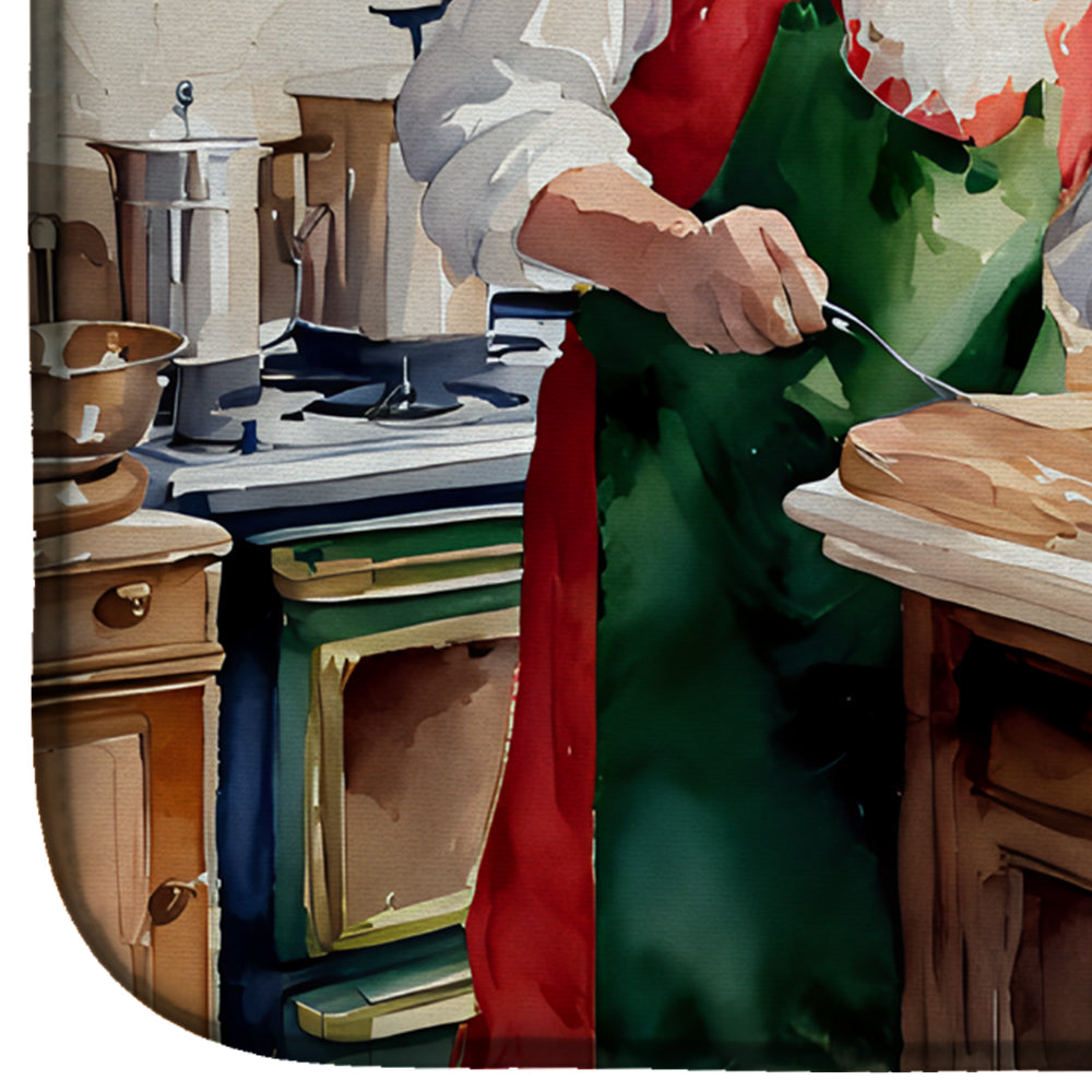 Caroline's Treasures Cookies with Santa Claus Dish Drying Mat