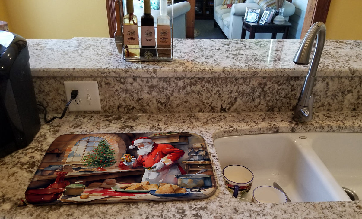 Caroline's Treasures Cookies with Santa Claus Dish Drying Mat