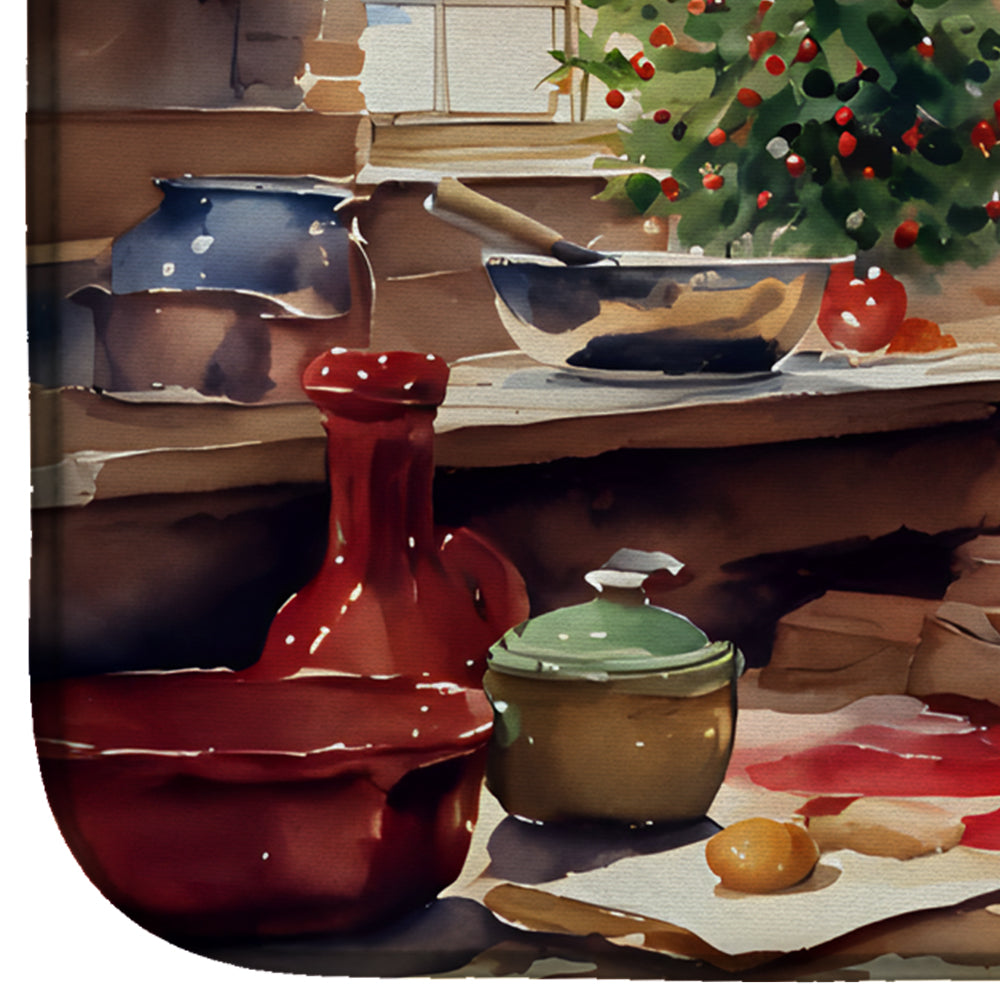 Caroline's Treasures Cookies with Santa Claus Dish Drying Mat