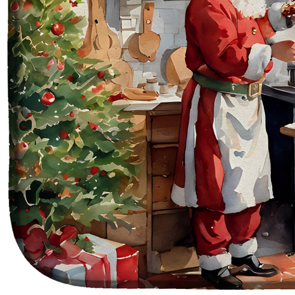 Caroline's Treasures Cookies with Santa Claus Dish Drying Mat