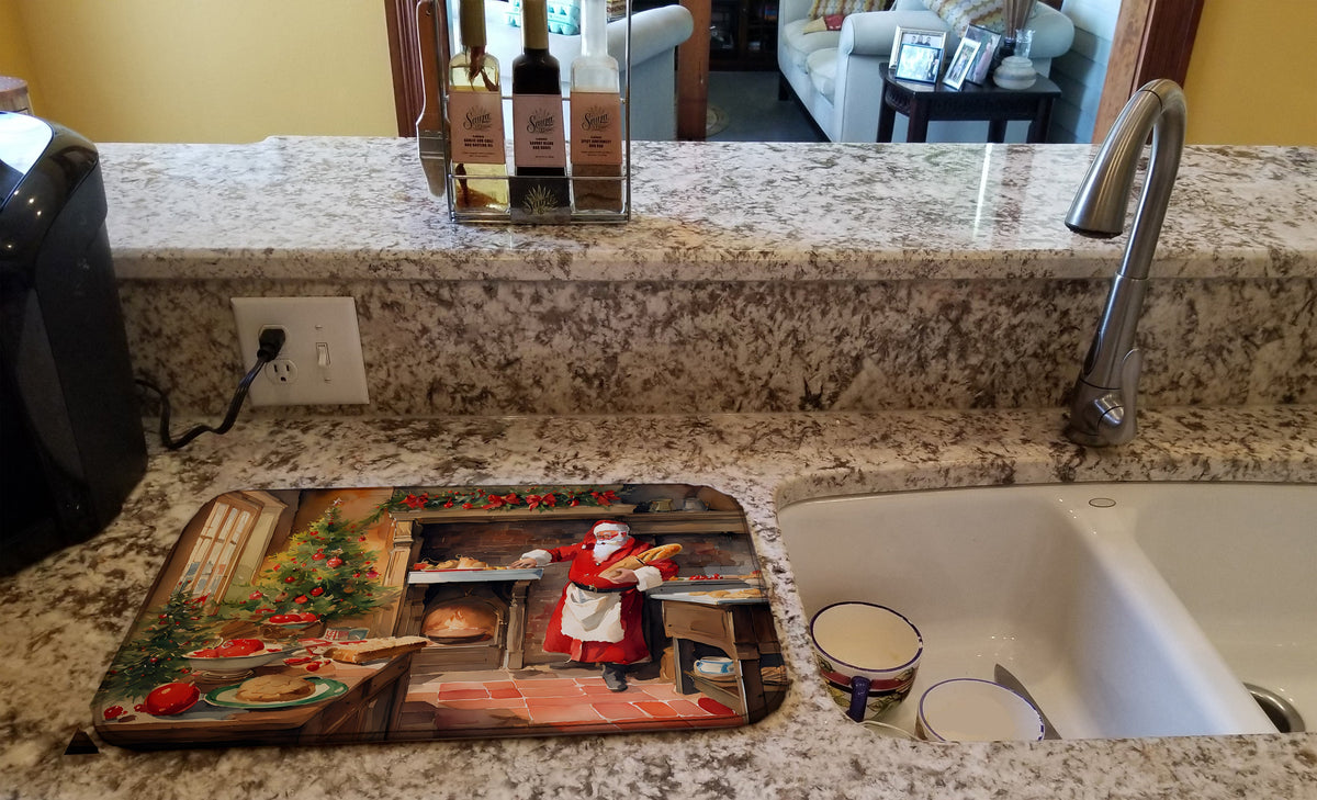 Caroline's Treasures Cookies with Santa Claus Dish Drying Mat