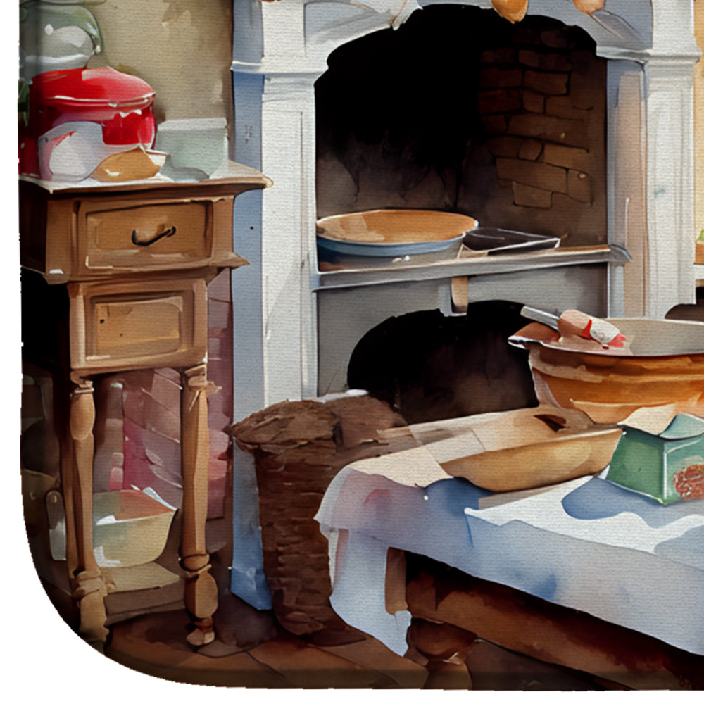 Caroline's Treasures Cookies with Santa Claus Dish Drying Mat