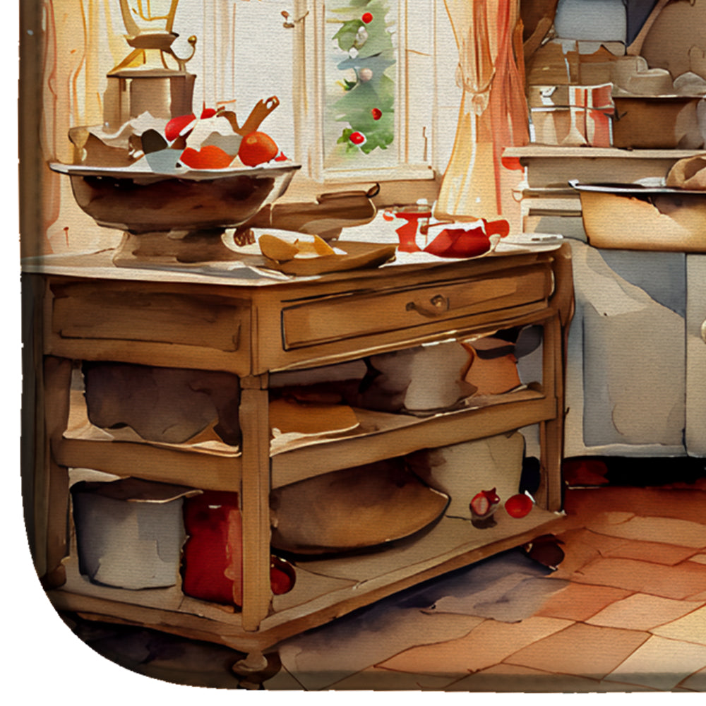 Caroline's Treasures Cookies with Santa Claus Dish Drying Mat