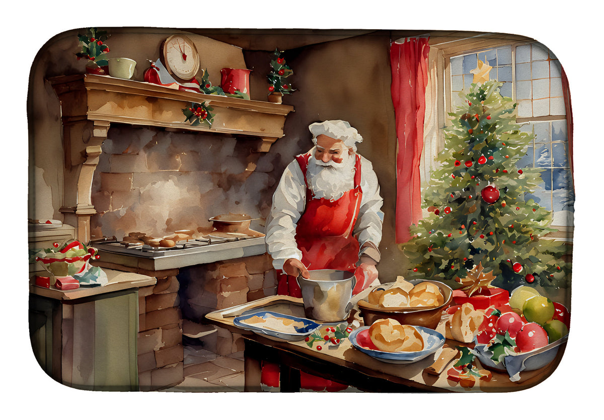 Caroline's Treasures Cookies with Santa Claus Dish Drying Mat