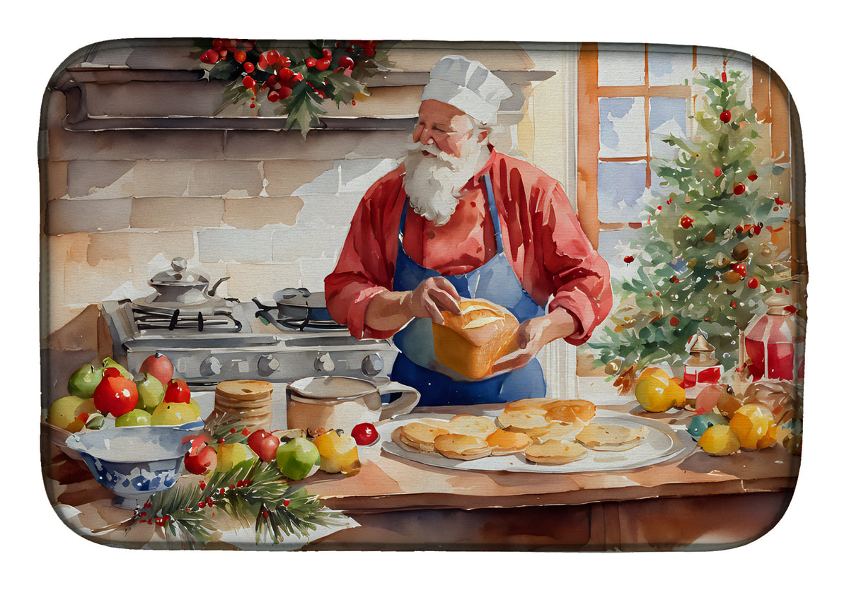 Caroline's Treasures Cookies with Santa Claus Weihnachtsmann Dish Drying Mat