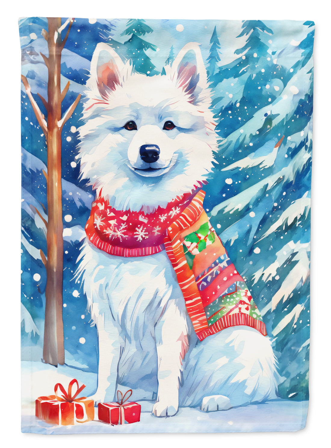 Caroline's Treasures American Eskimo Christmas Garden Flag Mailbox Decorative Yard Banner Outside Patio Artwork for Flower Beds, Garden Size, Multicolor