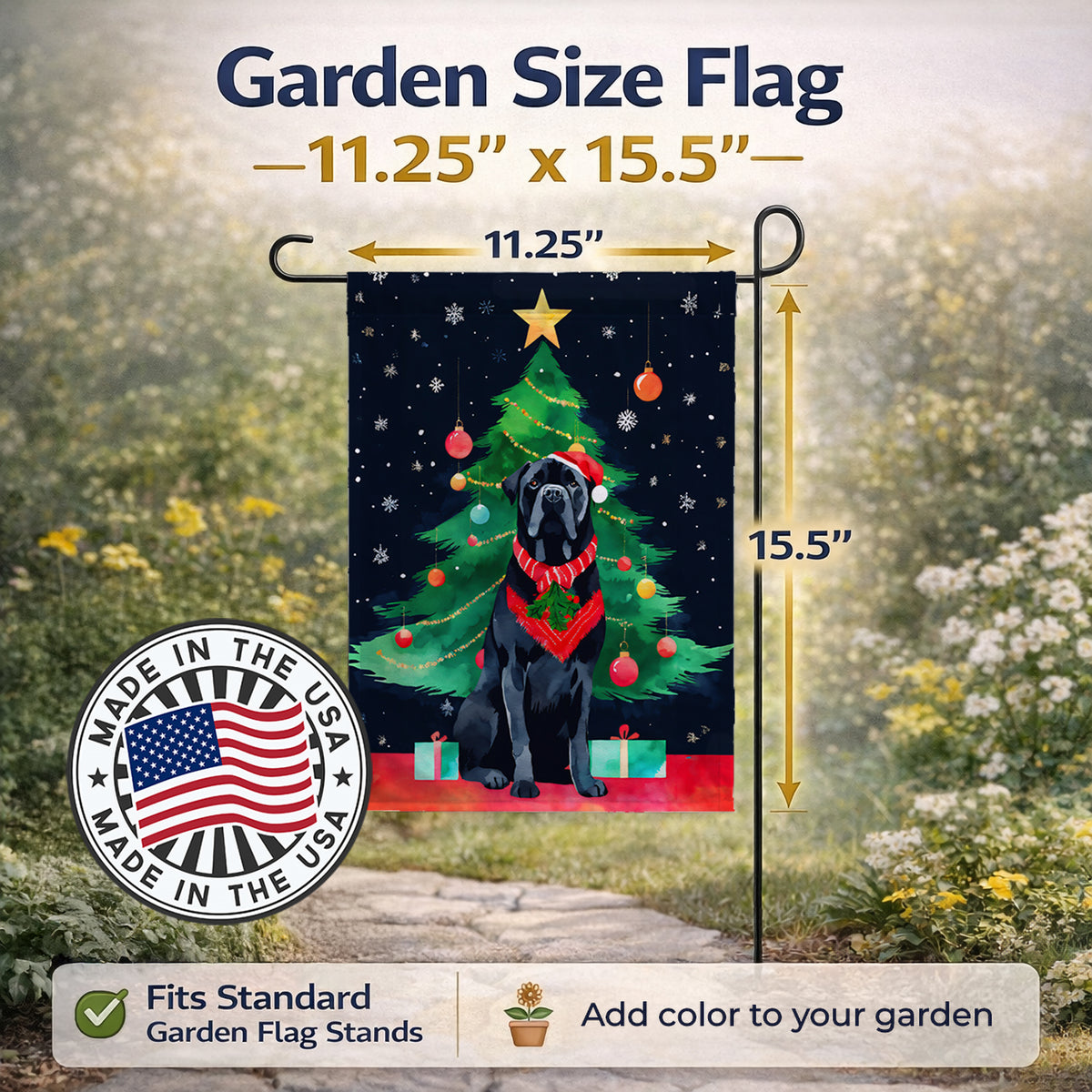 Caroline's Treasures Cane Corso Christmas Garden Flag Mailbox Decorative Yard Banner Outside Patio Artwork for Flower Beds, Garden Size, Multicolor