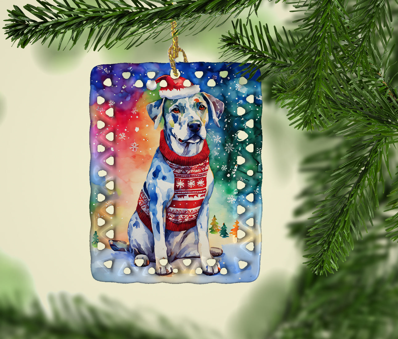 Caroline's Treasures Catahoula Christmas Porcelain Ornament