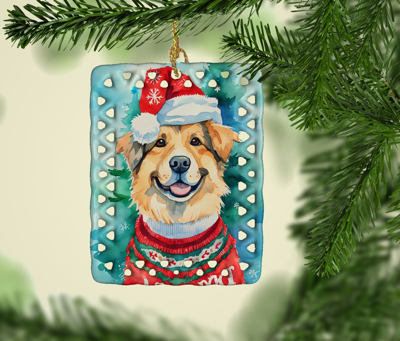 Caroline's Treasures Finnish Lapphund Christmas Porcelain Ornament