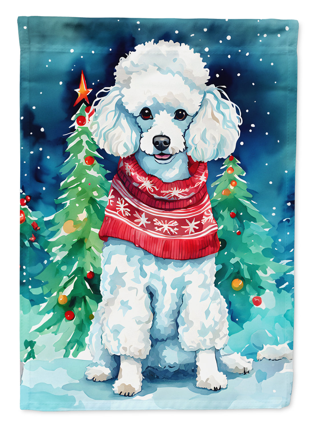 Caroline's Treasures Poodle Christmas Garden Flag Mailbox Decorative Yard Banner Outside Patio Artwork for Flower Beds, Garden Size, Multicolor