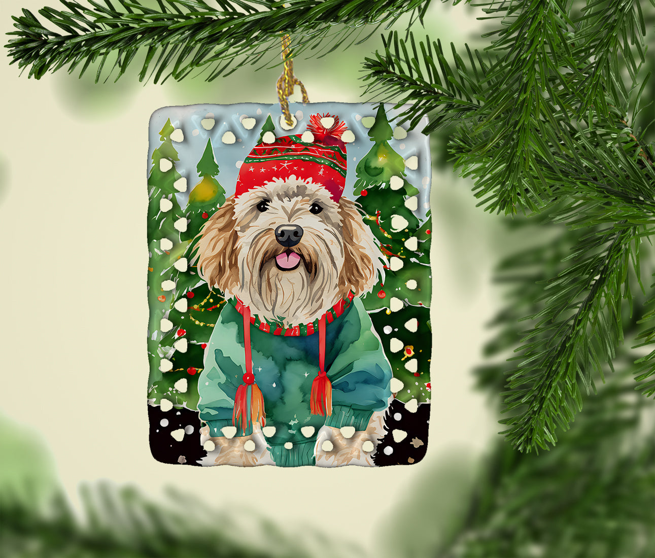 Caroline's Treasures Puli Christmas Porcelain Ornament