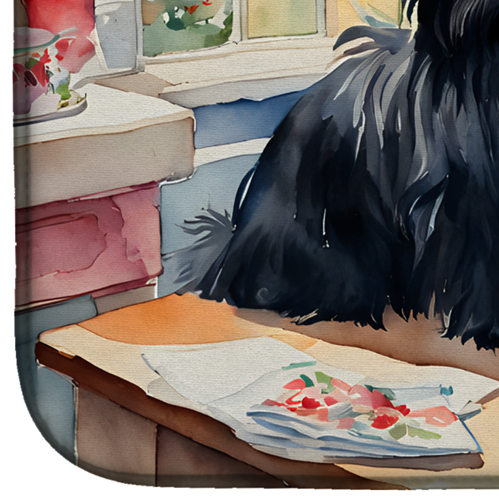 Caroline's Treasures Affenpinscher Christmas Cookies Dish Drying Mat