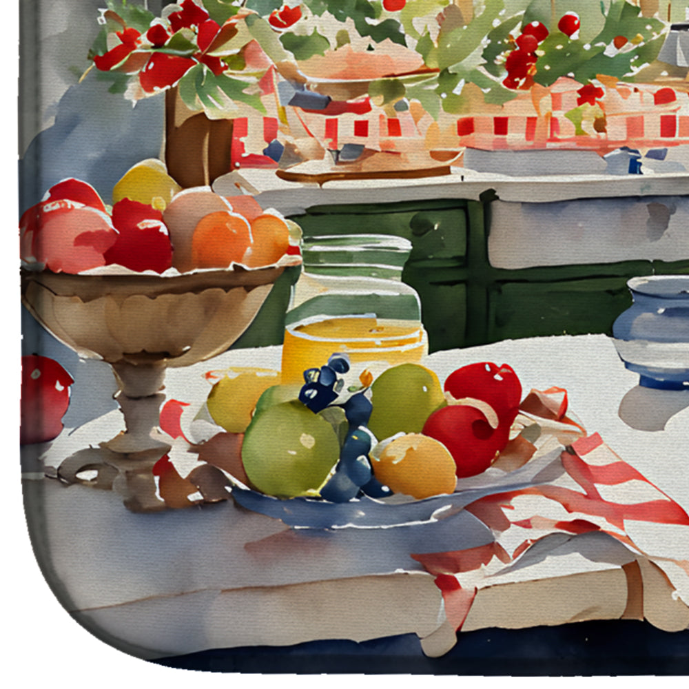 Caroline's Treasures Airedale Terrier Christmas Cookies Dish Drying Mat