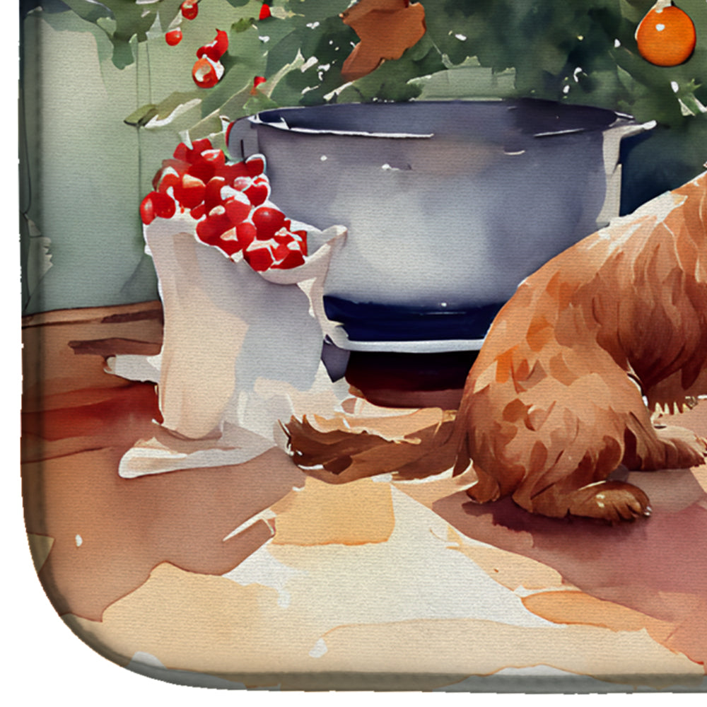 Caroline's Treasures Airedale Terrier Christmas Cookies Dish Drying Mat