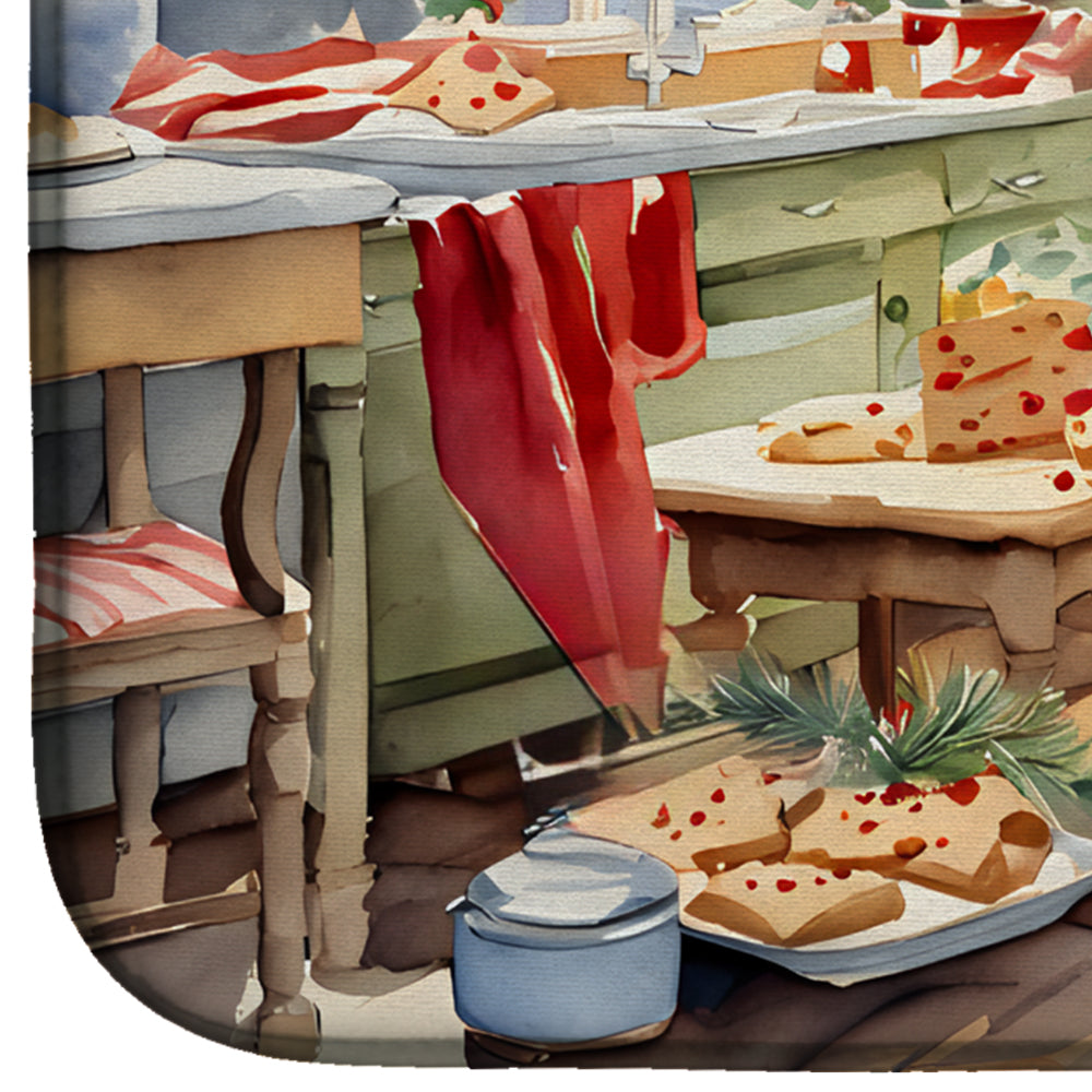 Caroline's Treasures Alaskan Malamute Christmas Cookies Dish Drying Mat