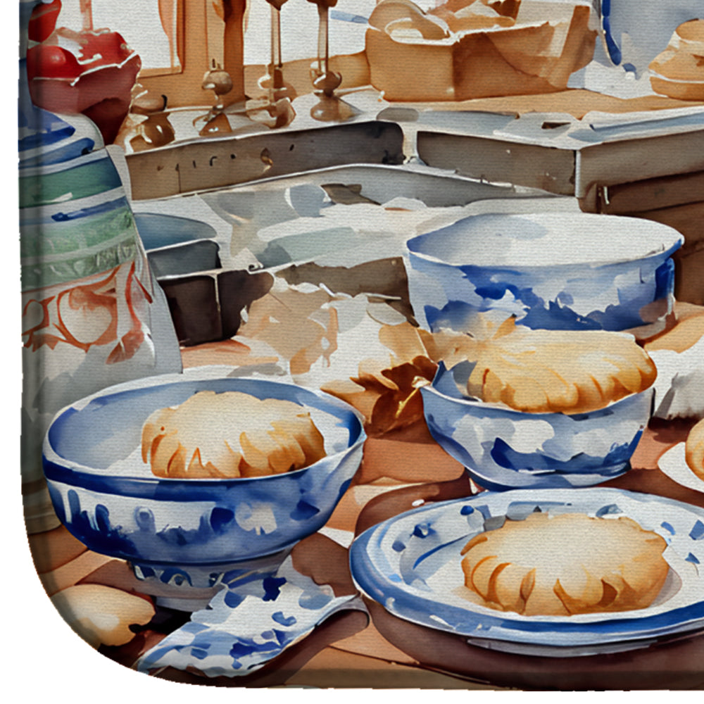 Caroline's Treasures American Eskimo Christmas Cookies Dish Drying Mat