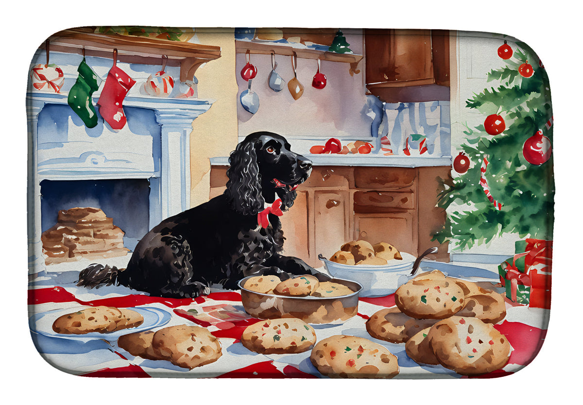 Caroline's Treasures American Water Spaniel Christmas Cookies Dish Drying Mat