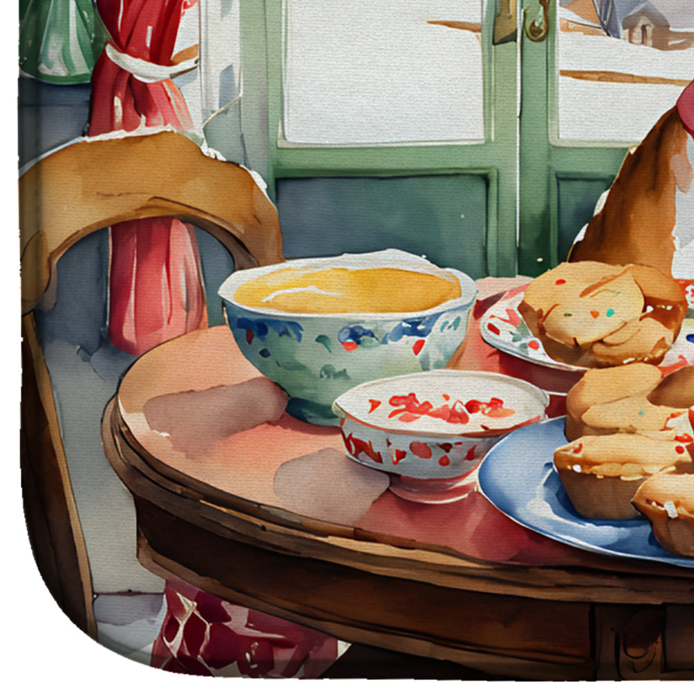 Caroline's Treasures Basenji Christmas Cookies Dish Drying Mat