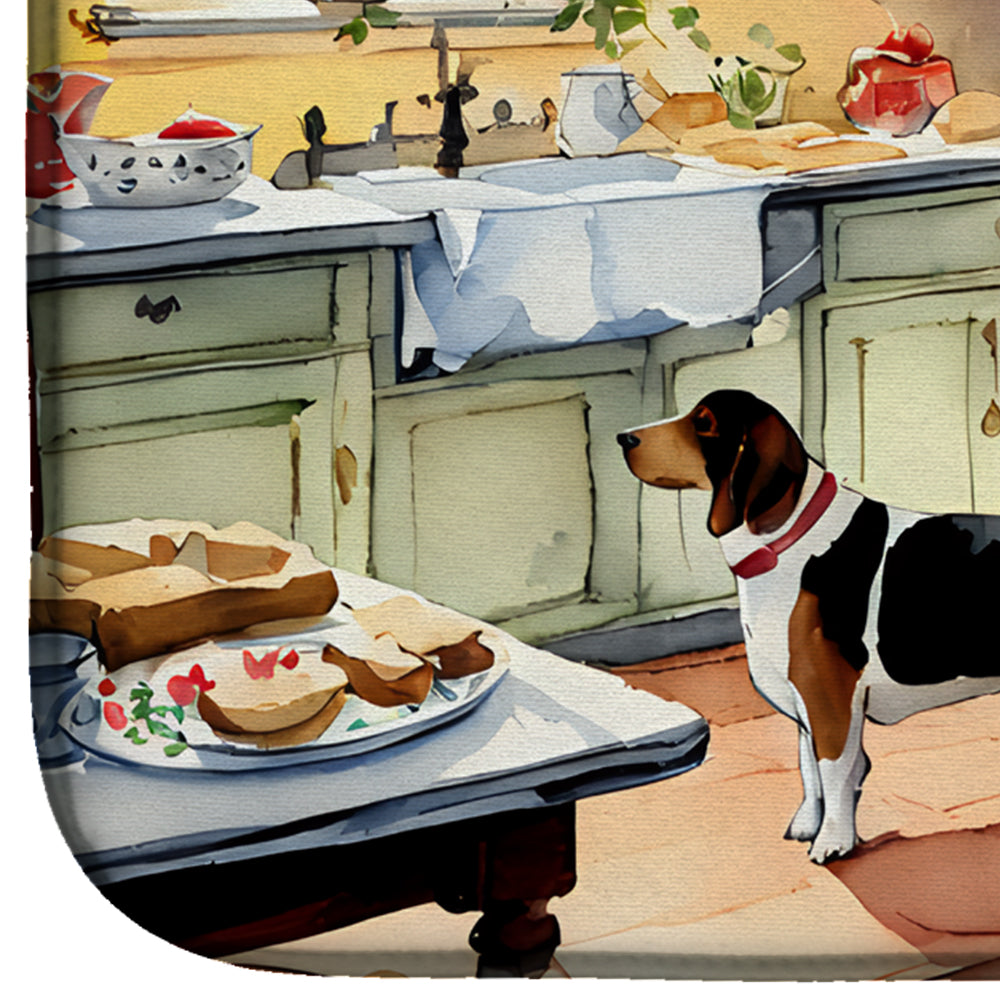 Caroline's Treasures Basset Hound Christmas Cookies Dish Drying Mat