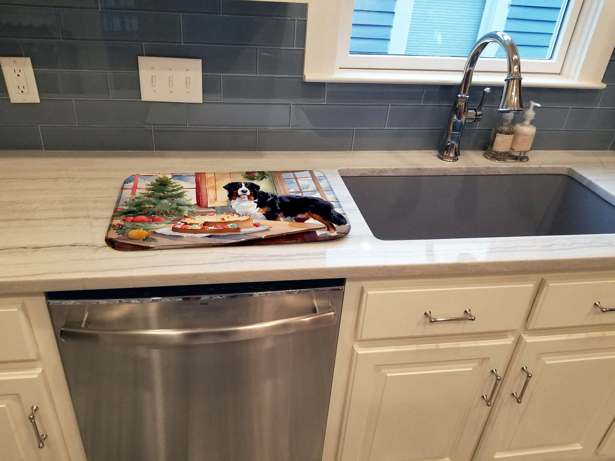 Caroline's Treasures Bernese Mountain Dog Christmas Cookies Dish Drying Mat