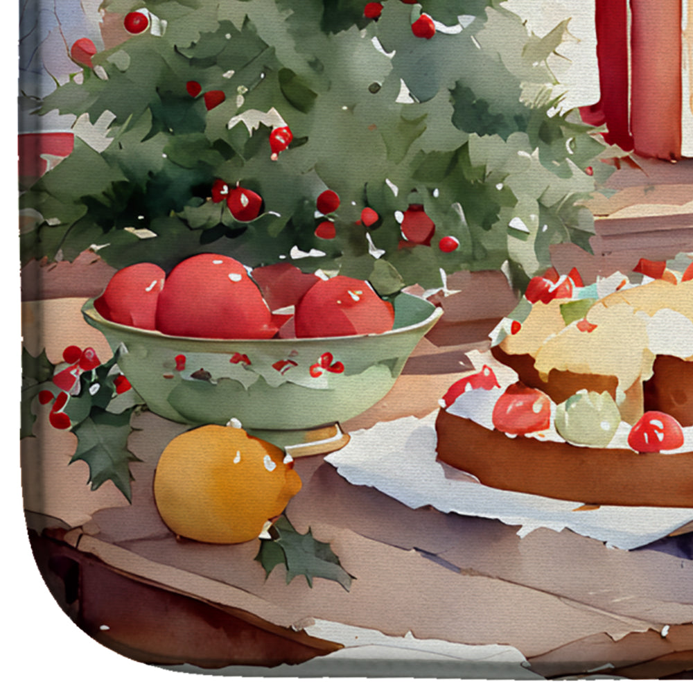 Caroline's Treasures Bernese Mountain Dog Christmas Cookies Dish Drying Mat