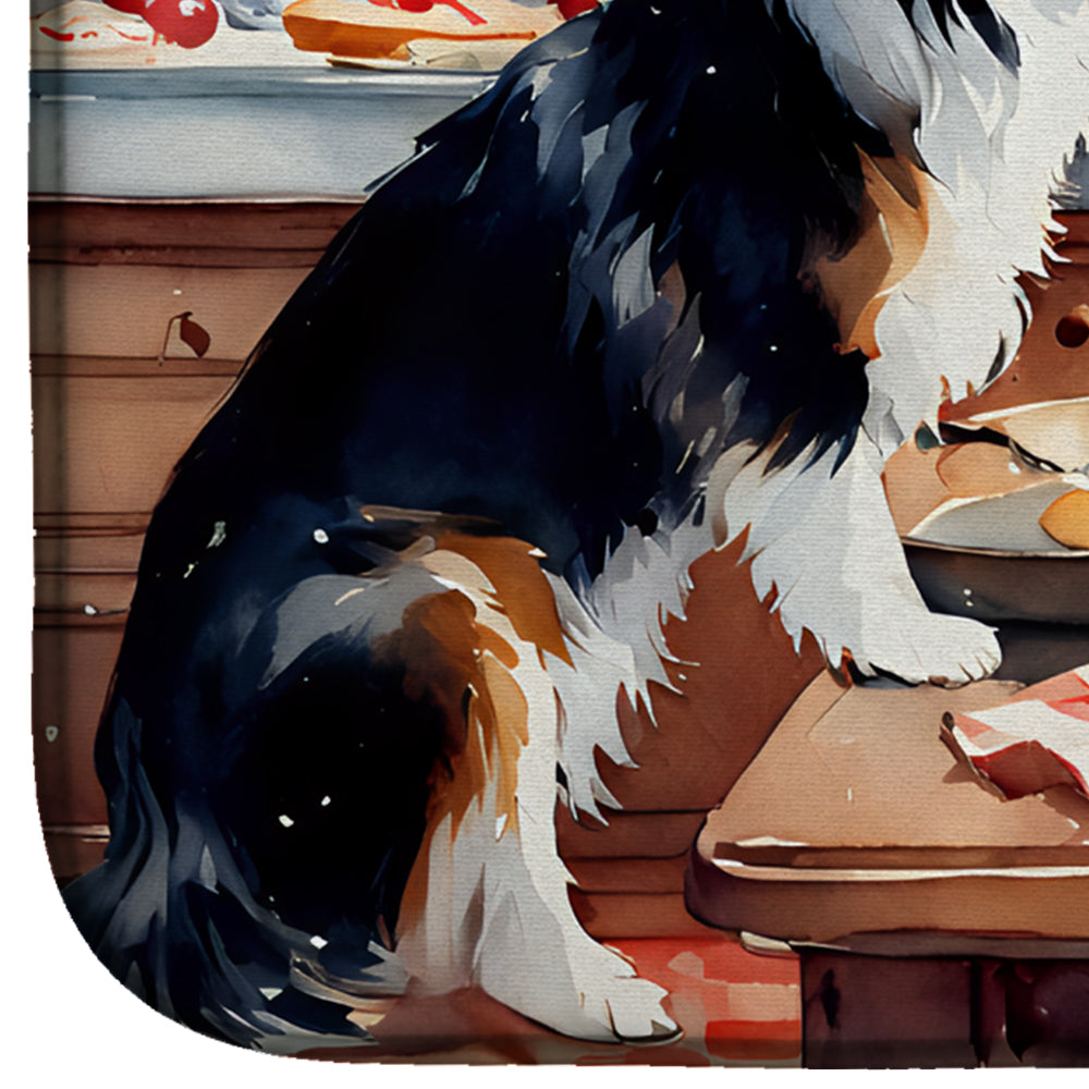 Caroline's Treasures Border Collie Christmas Cookies Dish Drying Mat