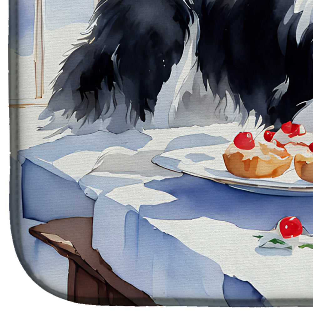 Caroline's Treasures Border Collie Christmas Cookies Dish Drying Mat