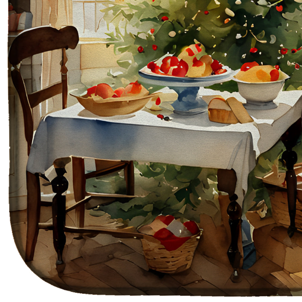 Caroline's Treasures Borzoi Christmas Cookies Dish Drying Mat